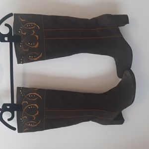 Vintage Qige brown suede boots size 38 USA size 7